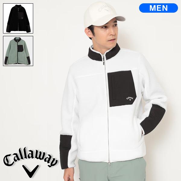 B786【人気モデル】キャロウェイ　フリース　ジャケット　切り替え　ゴルフ　L Callaway（キャロウェイ） ゴルフ メンズ カールボアフリース