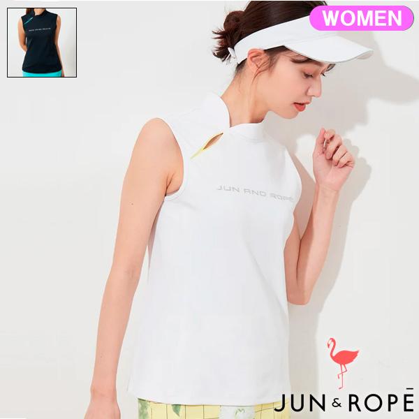 ジュン＆ロペ レディース ノースリーブ シルバーロゴスリットプルオーバー ERM43120 JUN&ROPE'（ジュンアンドロペ） ジュン＆ロペ レディース ノースリーブ