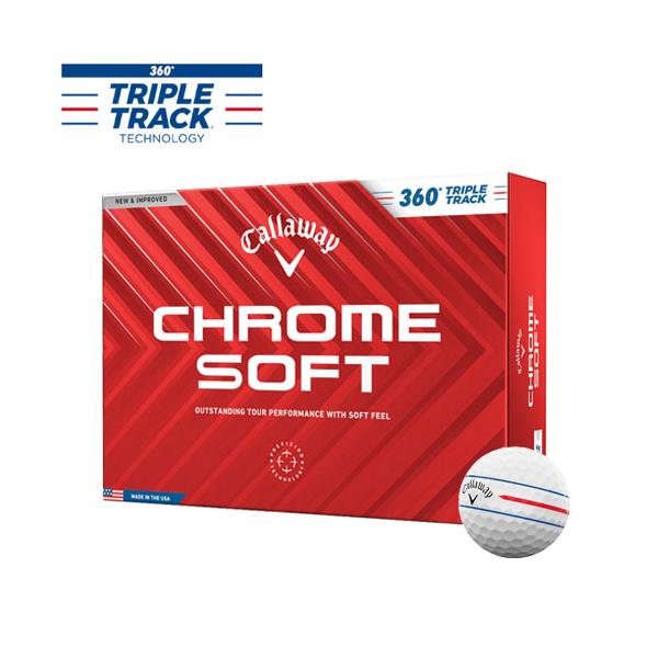 （未使用品）　キャロウェイ　クロムソフト 12球　サッカー　イエロー キャロウェイ（Callaway） CHROME SOFT トリプル・トラック