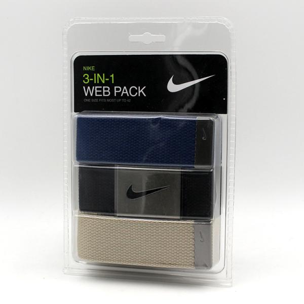 NIKE ナイキ 3-IN-1 WEB PACK 3イン1 ウェビングベルトパック ネイビー/ブラック/カーキ メタルバックル DS5006-930X ONE SIZE