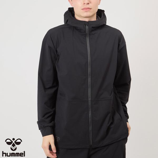 ヒュンメル　ジャケット hummel PLAY ラッシュガード フーデッドジャケット トレーニングウェア  メンズ　レディース HAP7218 90 ブラック hummel（ヒュンメル） ジャケット hummel PLAY ラッシュガード