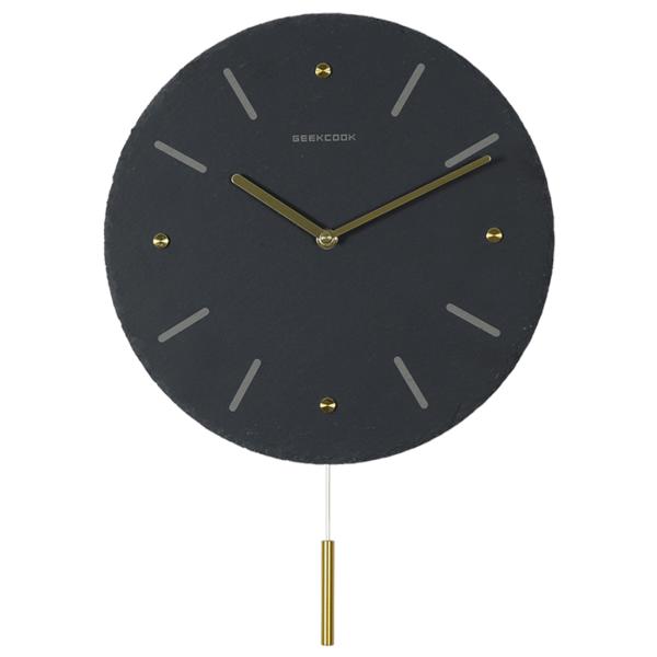 天然石 振り子式 壁掛け時計 静音 掛け時計 振り子時計 真鍮 ウォール