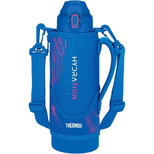 他サイト： サーモス　水筒 真空断熱スポーツボトル 1L ブルーピンク 保冷専用 子供用 ポーチ付き 肩に優しいストラップ FJS-1000F BLPの商品画像