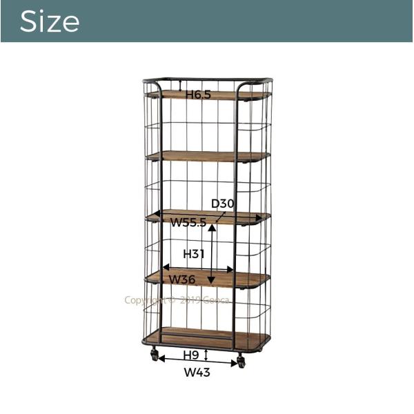 オープンフリーラック ブラック 黒 スチールラック 木目 4段