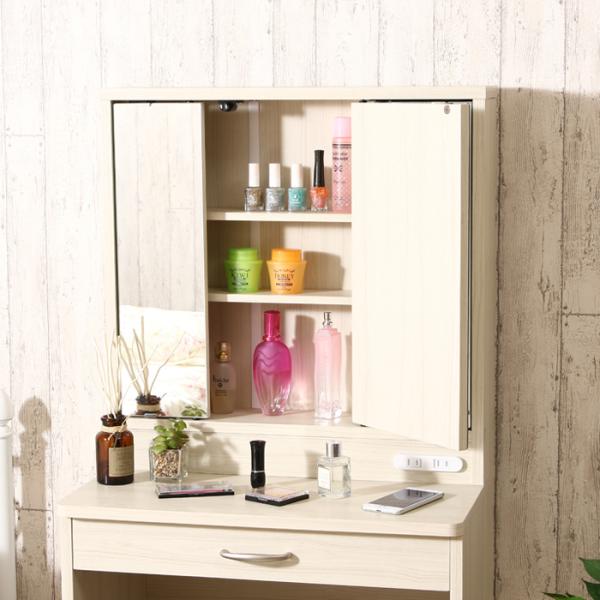 爆買 値下げ ドレッサー 鏡台 デスク 机 化粧台 スツール付 三面鏡