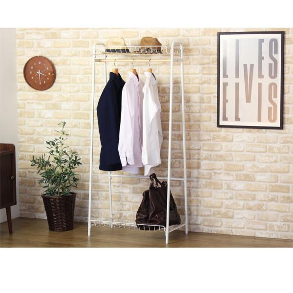 コートハンガー ヴィンテージ風 ハンガーラック ワイヤー棚 カゴ