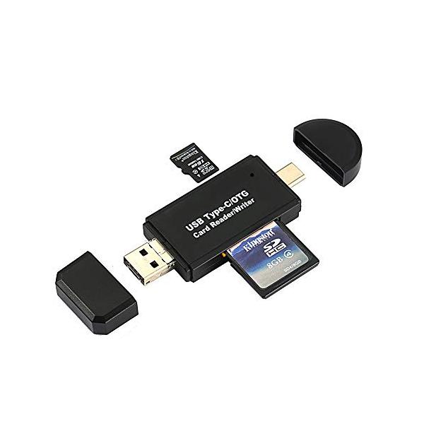 Whatif カードリーダー SD/Micro SDカード両対応 OTG機能付き Type-C/Mi...