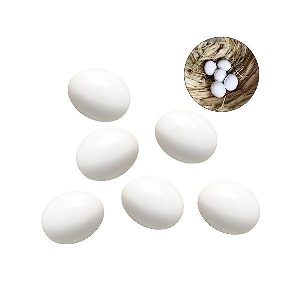 【商品仕様】偽の卵６個入り【サイズ】12ｍｍ×16ｍｍ【材質】高品質プラスチック【用途】真珠鳥、文鳥などの小型鳥の卵を生むに使う、巣を組み合わせると効果がもっと良くなる！また、写真の小道具や、子供の教育や、モデルの家の装飾にもおすすめます。...