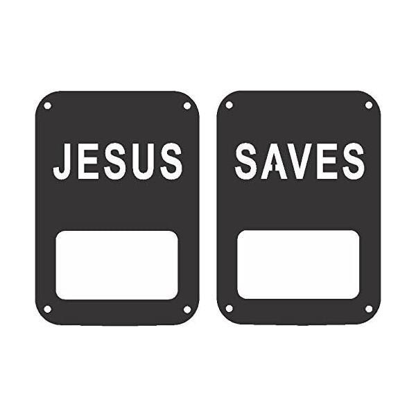 【並行輸入品】jeeptails Jesus Saves ジープJKラングラーテールランプカバー 2のセット ブラック JT-JK-JESUS