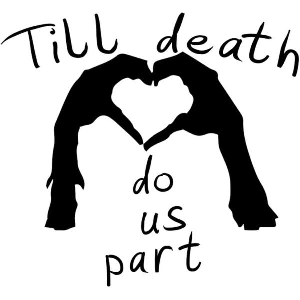 【並行輸入品】ゾンビハート手シルエットtil Death Do Us Part 6 inchビニールステッカー車デカール ホワイト SP-001069