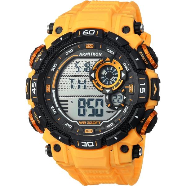 【並行輸入品】Armitron Sport メンズ 40/8397YLW デジタルクロノグラフ イエロー樹脂ストラップウォッチ　
