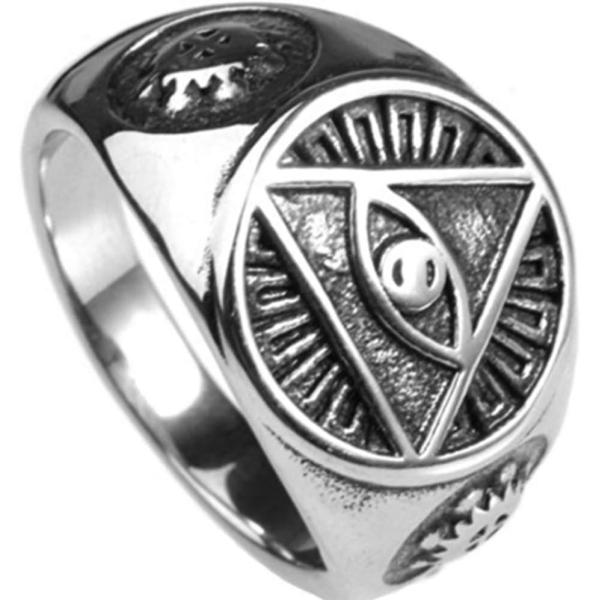 【並行輸入品】Jude Jewelers ステンレススチール All Seeing Eye of God リング 金属 キュービックジルコニア