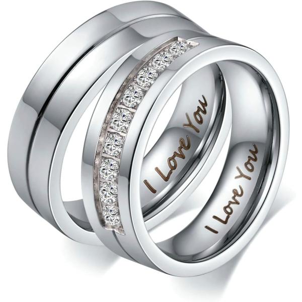 【並行輸入品】(Men(For 1PCS) T 1/2) - Aeici His/Hers Promise Rings I Love You End