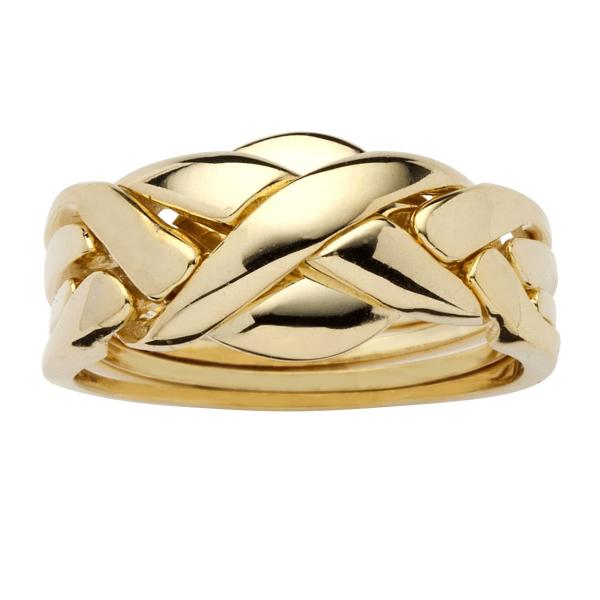 【並行輸入品】Palm Beach Jewelry 14K イエローゴールドメッキ 組み紐 パズルリング ゴールド PalmBeach Jewe