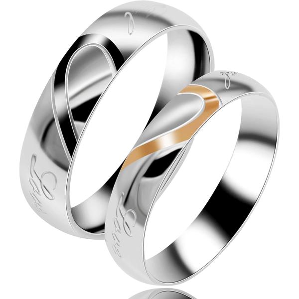 【並行輸入品】Uloveido カップルリング チタンステンレススチール 結婚婚約指輪 本物の愛の刻印 Y552
