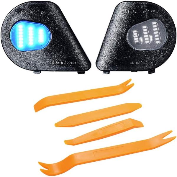 【並行輸入品】Side Mirror Puddle LED Ice Blue Lights Clear Lens Kit Compatible wit