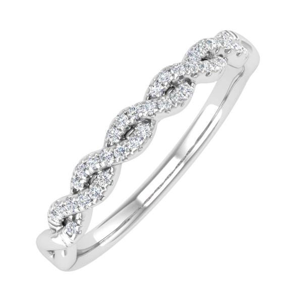 【並行輸入品】1/10カラット ツイストダイヤモンド 結婚指輪 10K ソリッドゴールド FINEROCK 1/10 Carat Twisted