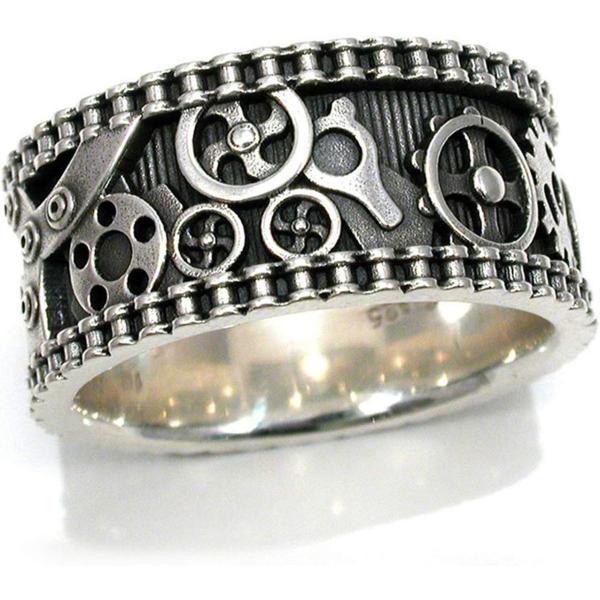 並行輸入品】カラフル キラキラ ブラック ギアホイール リング