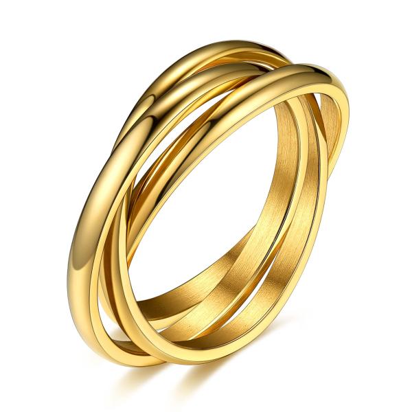 【並行輸入品】[Bestyle] トリニティ リング レディース 指輪 ゆびわ トリプル インターロッキング 人気 アクセサリー アレルギー対応