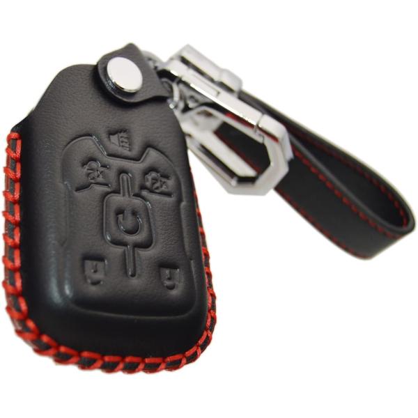 【並行輸入品】Zorratin 本革キーフォブカバー + キーチェーン + フック GMC Yukon &amp; シボレー サバーバン タホ 2015-20