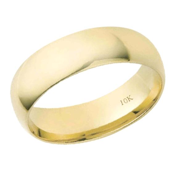 【並行輸入品】メンズ &amp; レディース 10K ソリッドイエローゴールド 2/3/4/5/6mm 結婚指輪, 7.5, 貴金属。, 宝石なし。 M