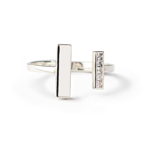 【並行輸入品】Story Jewellery スターリングシルバー キュービックジルコニア リング レディース 太くて薄い 調節可能なリング 母