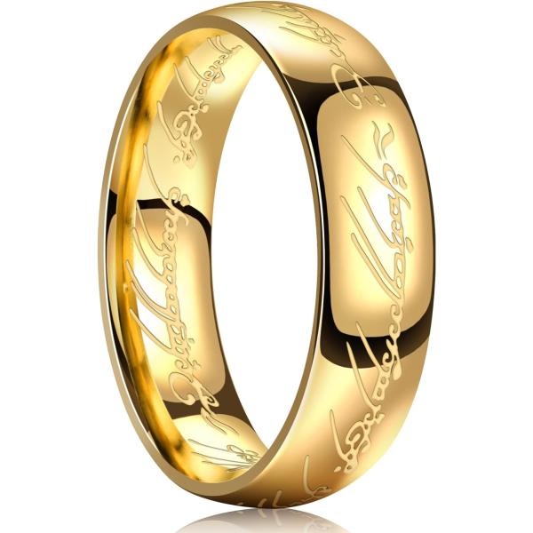 並行輸入品】King Ring 6mm ロードオブザリング 刻印チタンリング 1