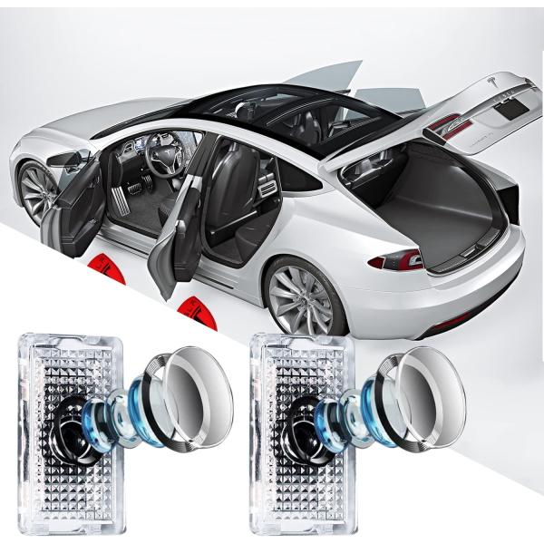 並行輸入品】Tesla Accessories ドアパドルライト ロゴプロジェクター