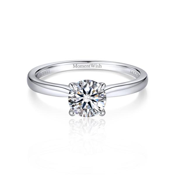 MomentWish モアッサナイト 結婚指輪 1カラット ソリティア 925 MomentWish モアッサナイト 結婚指輪 1カラット ソリティア 925