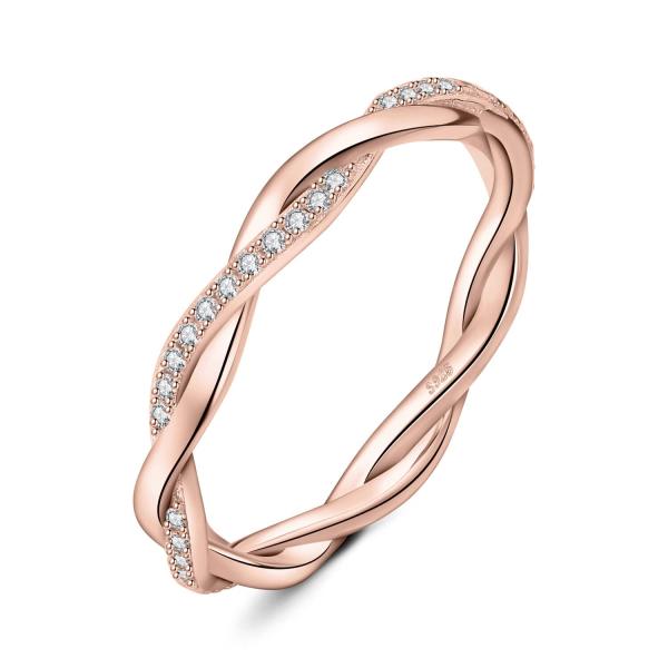 【並行輸入品】JewelryPalace ラブロープ インフィニティ キュービックジルコニア モアッサナイト 結婚指輪 14Kゴールド 925ス