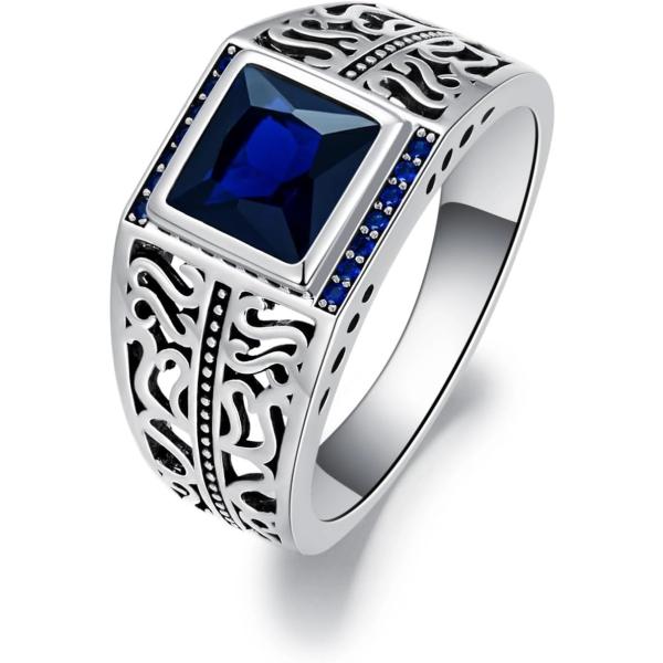 並行輸入品】PYTALI ブルーサファイアリング メンズ S925スターリング