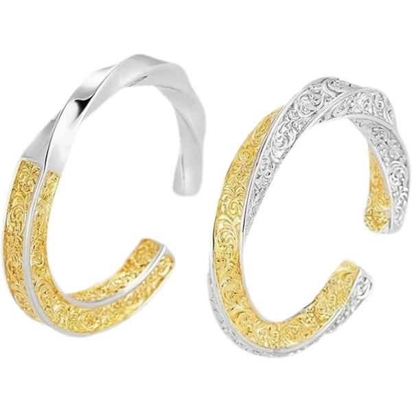 【並行輸入品】KOHUDIS Mobius Ring couple ring men's and women's silvering 24k gold