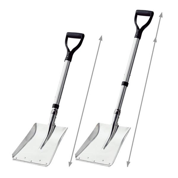 浅野木工所 22125 カチ割りスコップ角＃2 アルミ伸縮式柄 全長1040mm