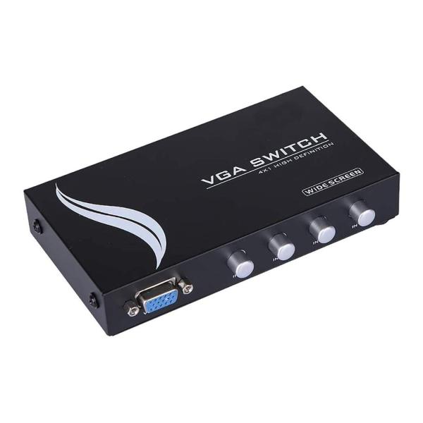 ES-Tune VGA切替器 4入力1出力 ディスプレイポート対応 変換アダプター 分配器 モニター切替機 長距離信号伝送 4台PC接続可能