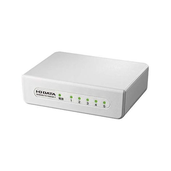 アイ・オー・データ スイッチングハブ 5ポート lanハブ 10/100Mbps 対応 ファンレス静音設計 日本メーカー ETX-ESH05WC