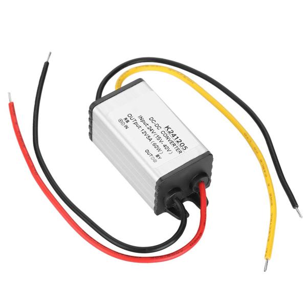 J-ouou 24v 12v 変換 デコデコ、dcdc コンバーター 24v 12v 5A 60w トランス 降圧防水ヒューズ付き電源電圧、車両/ボー