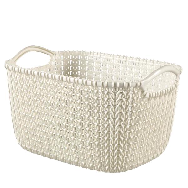 他サイト： CURVER(カーバー) Knit(ニット) スクエアバスケット 8L ホワイト | かご トレー 書類ケース 小物収納 リサイクルプラスチック製 北の商品画像