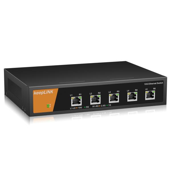 keepLiNK 5ポート10G マルチギガビットアンマネージ プラグ＆プレイ