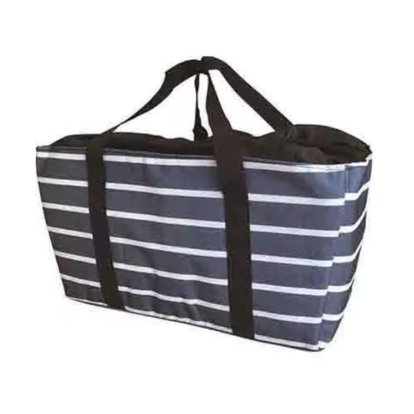 オカザキ 保冷保温ショッピングバッグ ボーダー柄