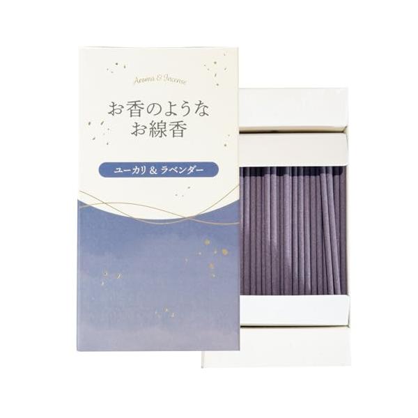 カメヤマ お香のようなお線香 ユーカリ&ラベンダー 約50g 約200本 煙少ない