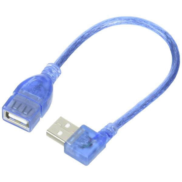 変換名人 USB(A)延長ケーブル [ 横向きL型・オス - メス ] [ 20cm ] USBA-CA20LL