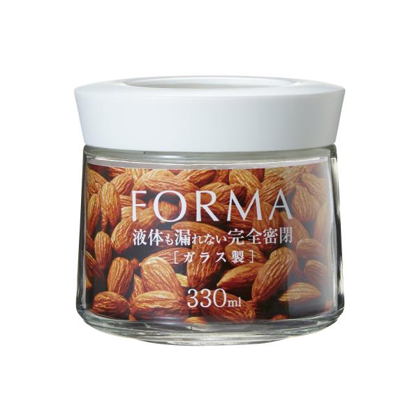 アスベル 密閉ガラスポット 「フォルマ」 ホワイト MG-330
