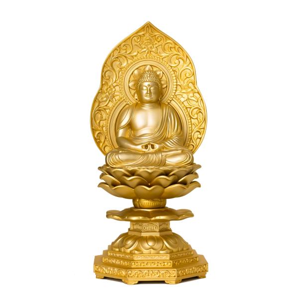 仏像 阿弥陀如来座像 15cm(金メッキ/24金) 仏師：牧田秀雲 原型＿『天台宗』 高岡銅器(あみだにょらい座)