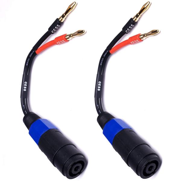 CNCESS CESS-004 バナナプラグ - メススピコンスピーカーアダプターケーブル 12AWG - 2パック (4mm バナナ)