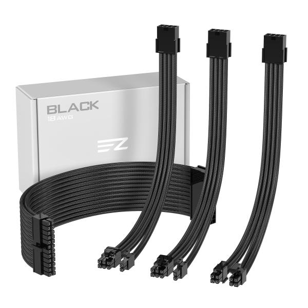 他サイト： EZDIY-FAB 電源専用 PSUケーブル 延長スリーブモジュラーケーブル 、されたソフトケーブル24PIN / 8PINから6 + 2Pin /の商品画像