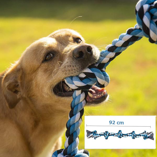 犬おもちゃ 犬用噛むおもちゃ玩具 犬ロープおもちゃ 中型犬 大型犬 ペット用 丈夫 天然コットン ストレス解消 運動不足解消 耐久性 清潔 歯磨き 5