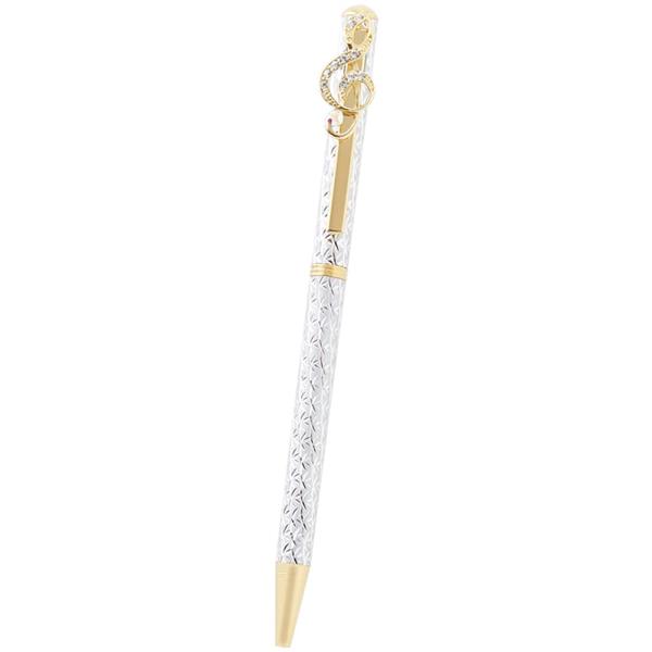 ロイヤルアーデン ボールペン スワロフスキー クリスタル 音符シリーズ 3 シルバー 13.5cm 65609