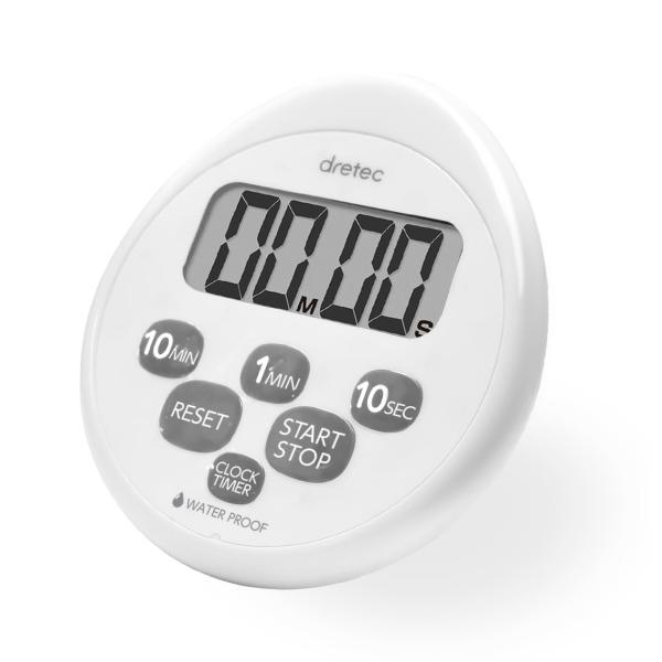 他サイト： ドリテック(dretec) キッチンタイマー ストップウオッチ マグネット 防水 時計付き ホワイトの商品画像