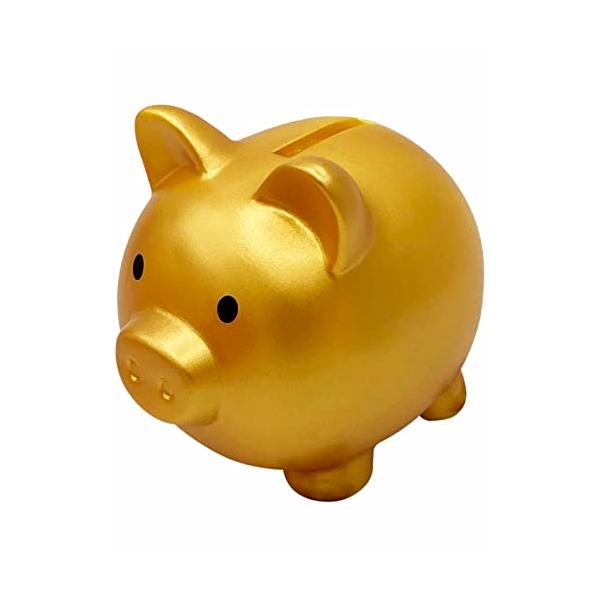 他サイト： 貯金箱 豚 500円玉 子供 ブタさん 割れない プレゼント RIMINA (小, ゴールド)の商品画像