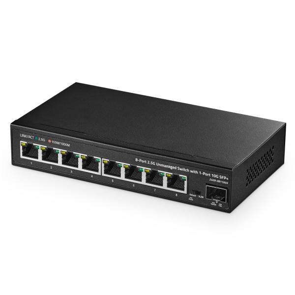 Binardat 8ポート2.5Gスイッチ、10G SFP+ポート、8 x 2.5ギガビットRJ
